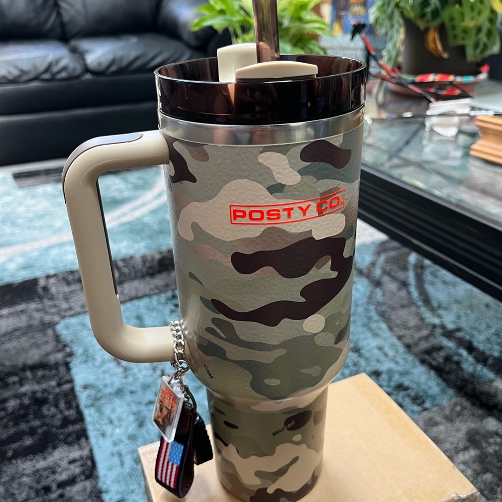 Post Malone 40oz Tumbler with Charms and stickers